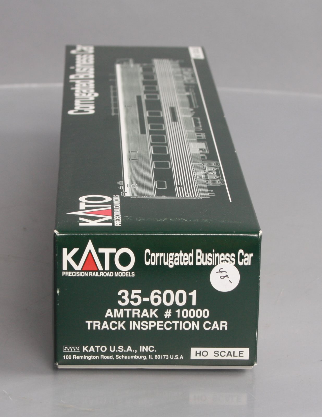 Kato 35-6001 HO Scale Amtrak Corrugated Track Inspection Business Car #10000