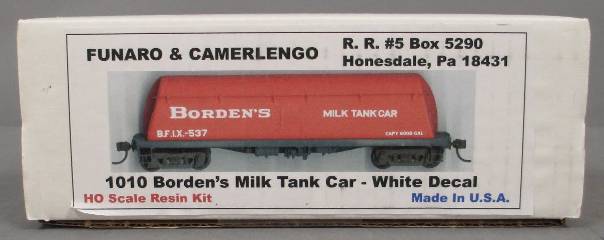 Funaro & Camerlengo 1010 HO Borden's Milk Tank Car Resin Kit