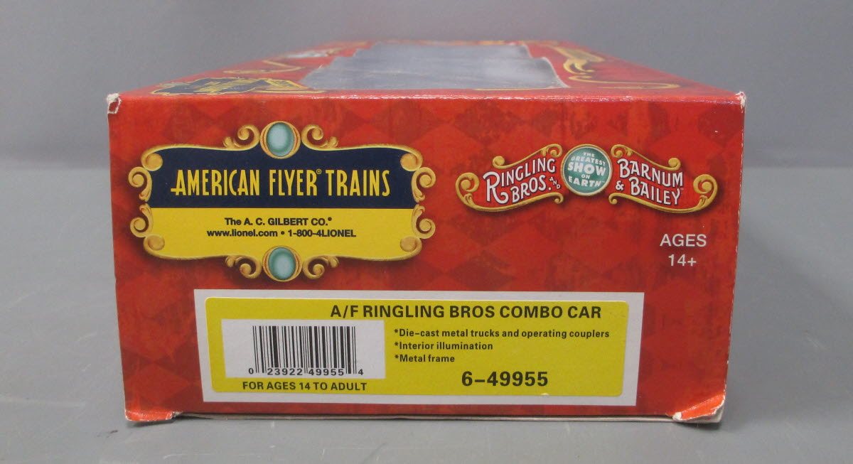 American Flyer 6-49955 S Scale A/F Ringling Bros Combo Car