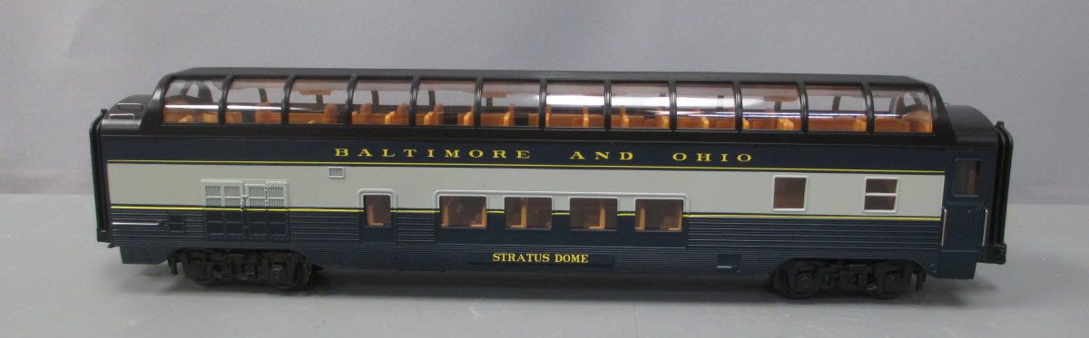 MTH 30-68167 O-27 60' Streamlined Full-Length Vista Dome, B&O