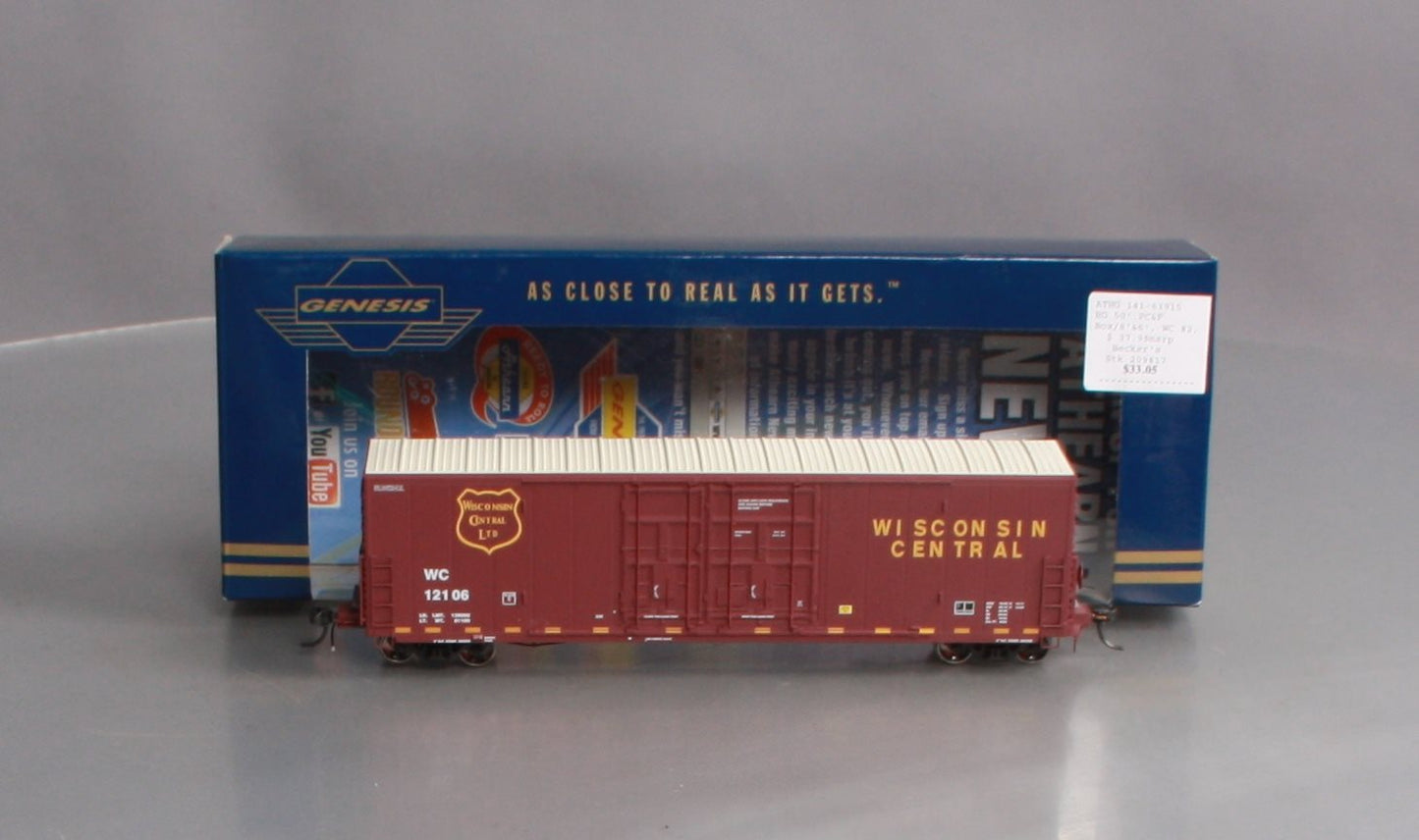 Athearn G63915 HO Scale Wisconsin Central 50' P.C.&F. Plug Door Boxcar #12106
