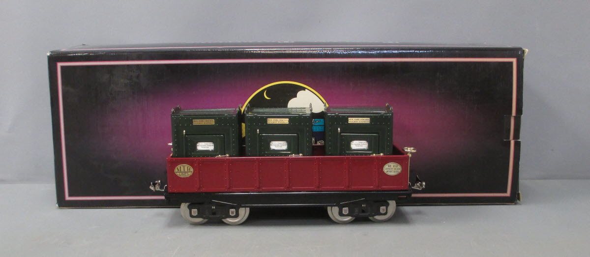 MTH 10-1073 Standard Gauge Tinplate 212 Maroon Gondola with Containers