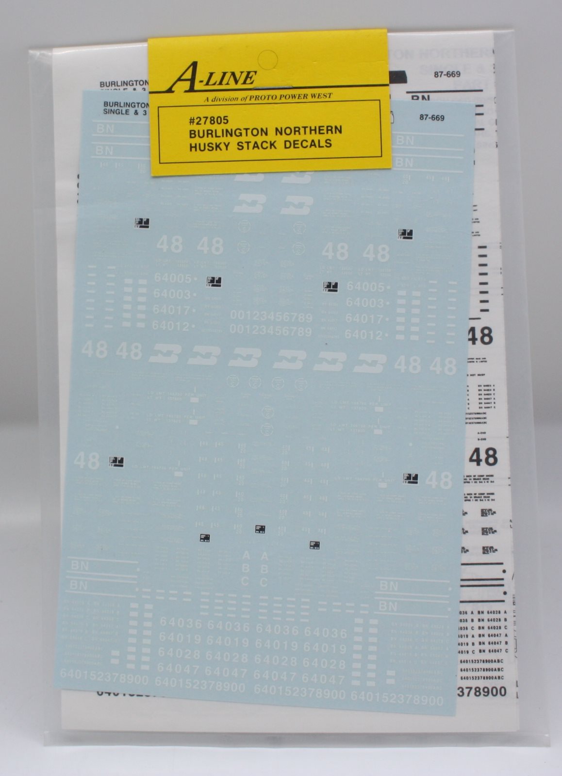 A-Line 27805 Burlington Northern Husky Stack Decals
