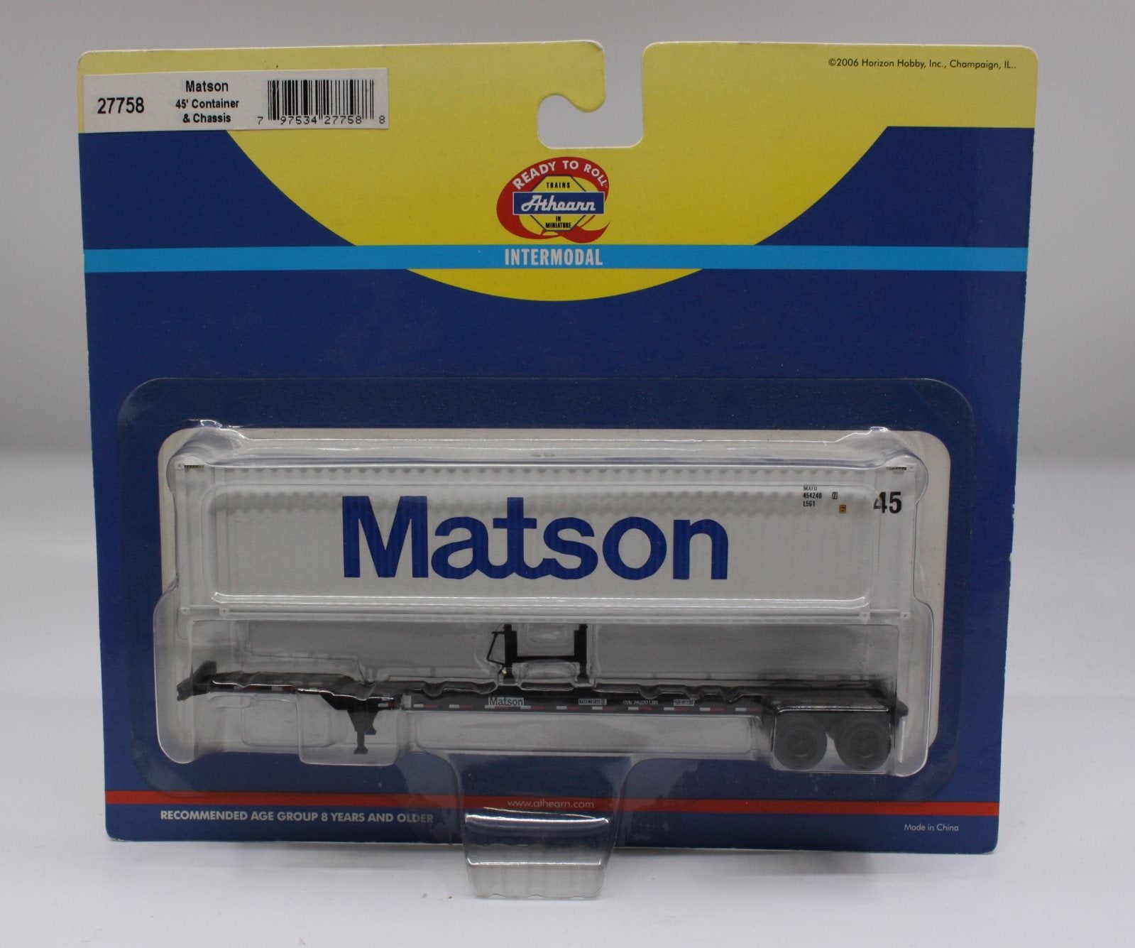 Athearn 27758 HO Matson 45' Container & Chassis