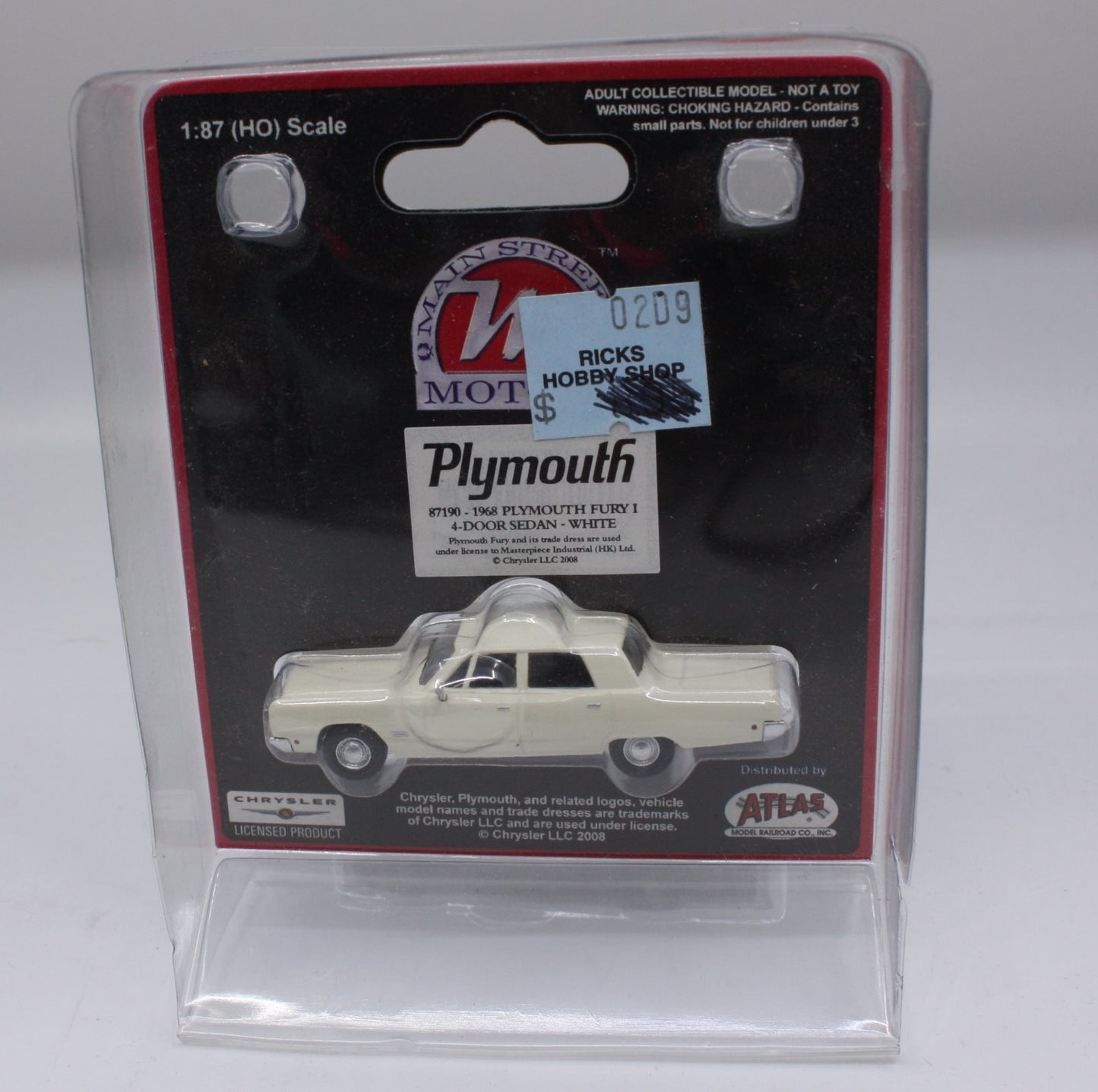 Atlas 87190 HO 1968 Plymouth Fury I 4-Door Sedan-White
