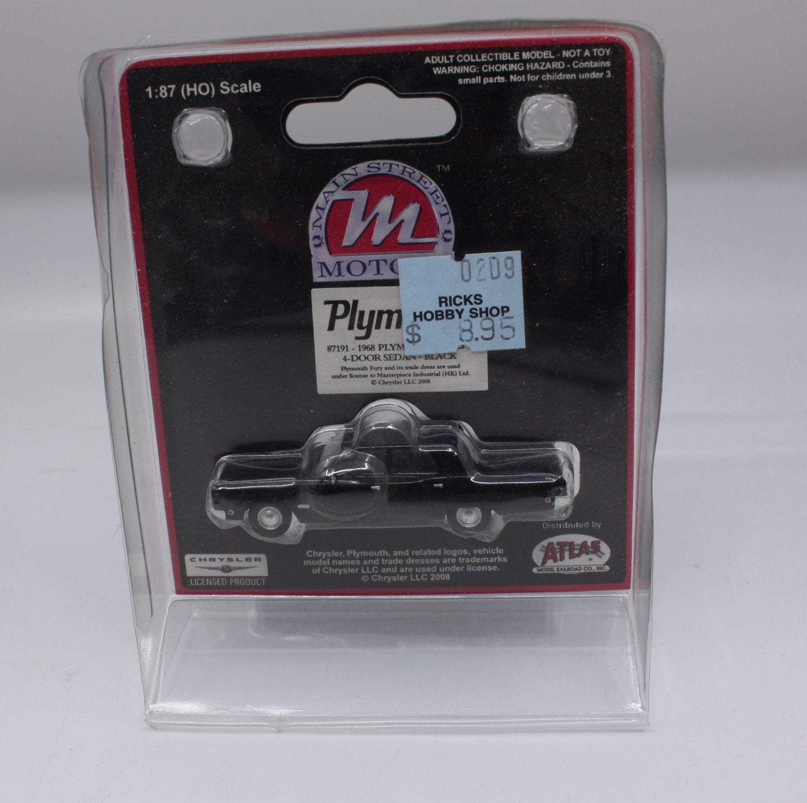 Atlas 87191 HO 1968 Plymouth Fury I 4-Door Sedan-Black