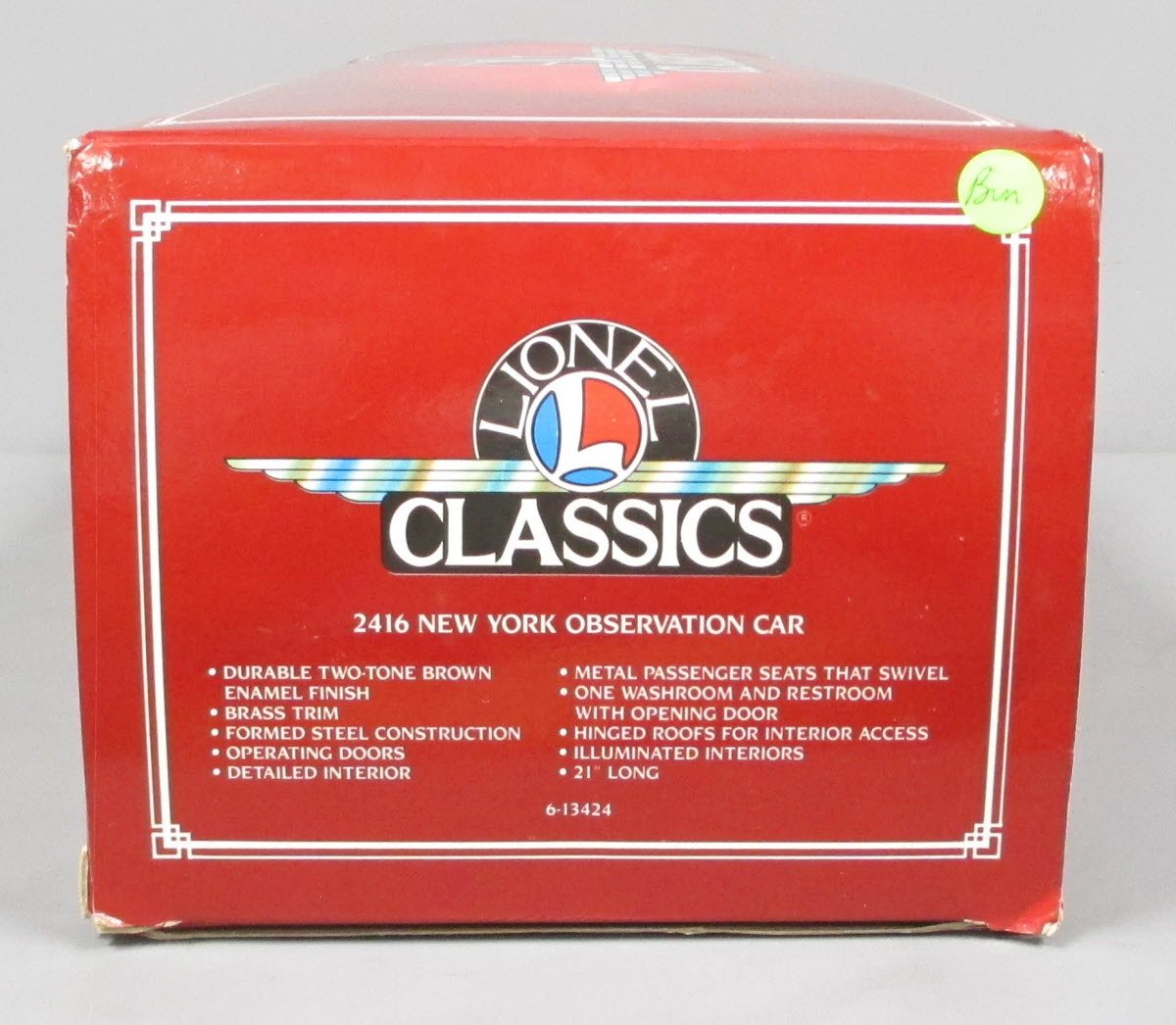 Lionel 6-13424 Standard Gauge NY Observation Car