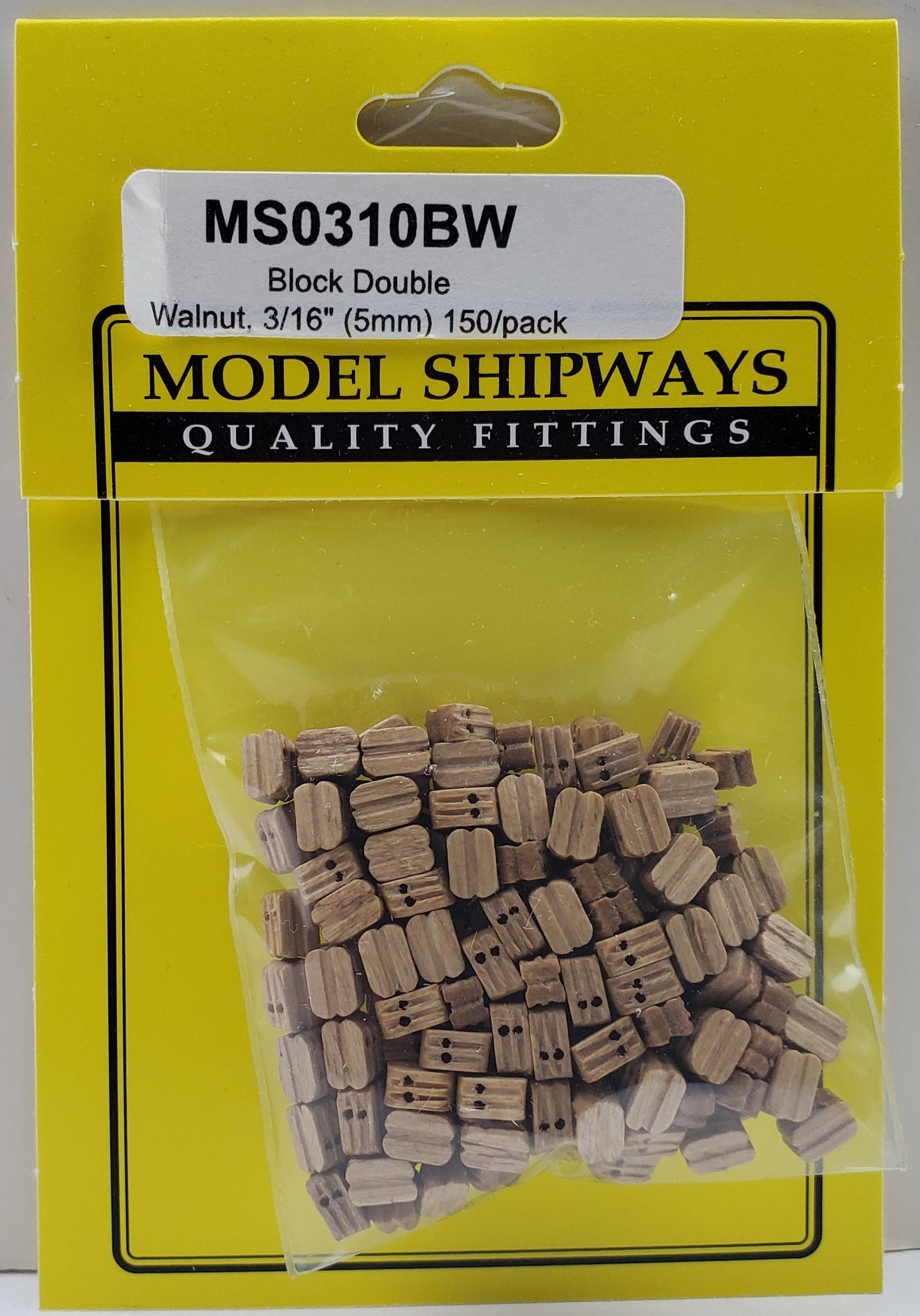 Model Shipways MS0310BW 3/16" Walnut Double Sheave Block (Pack of 150)