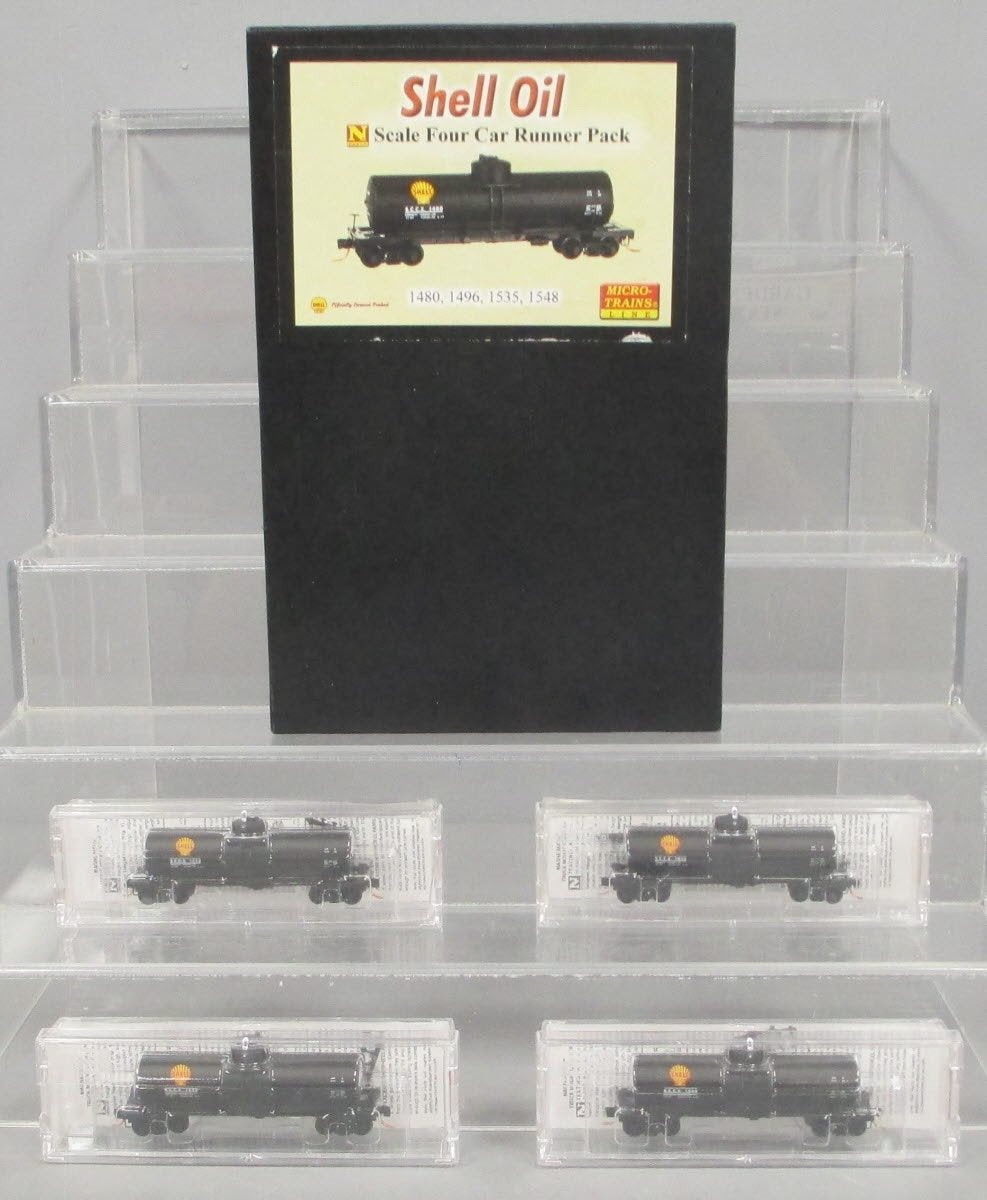 Micro-Trains 99300108 N Shell 39' Single Dome Tank Runner Pack (Set of 4)