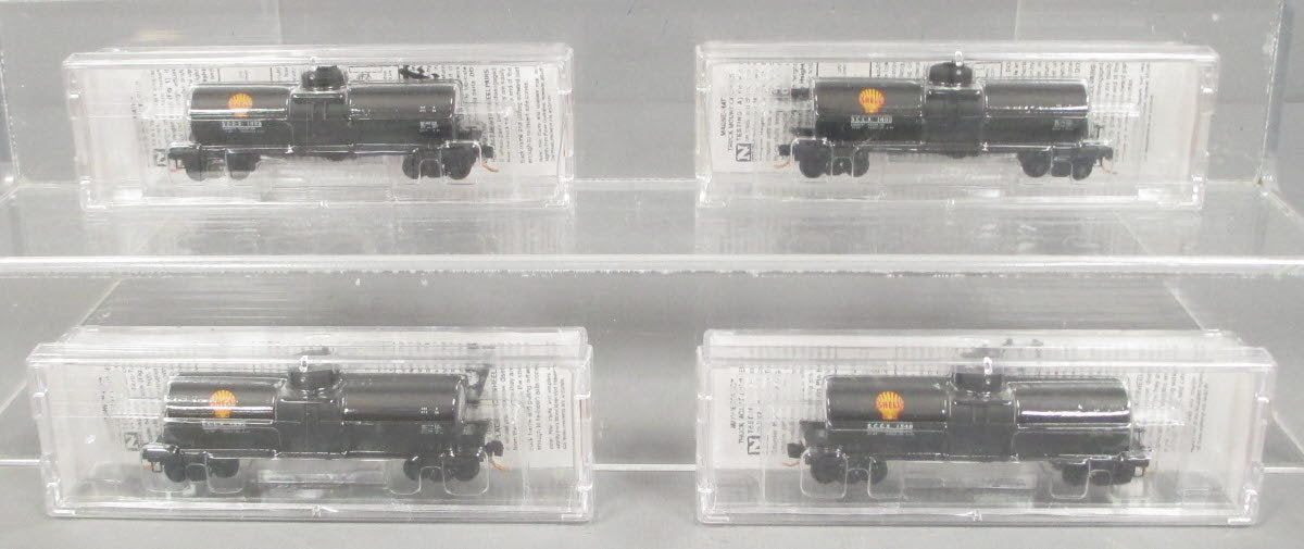 Micro-Trains 99300108 N Shell 39' Single Dome Tank Runner Pack (Set of 4)