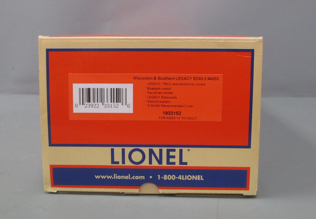 Lionel 1933152 Wisconsin & Southern Legacy SD40-2 Diesel Locomotive #4003