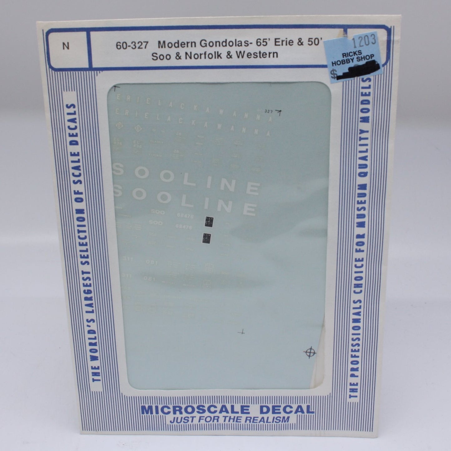 Microscale 60-327 N Assorted 50' & 65' Modern Gondolas Decal Sheet