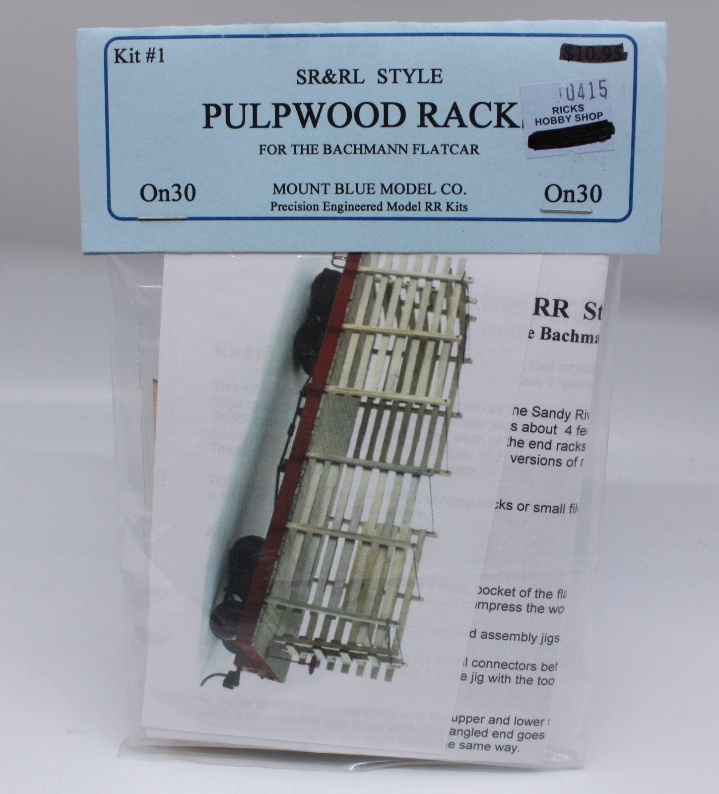 Mount Blue Model Co. #1 On30 SR&RL Style Pulpwood Rack Wooden Model Kit