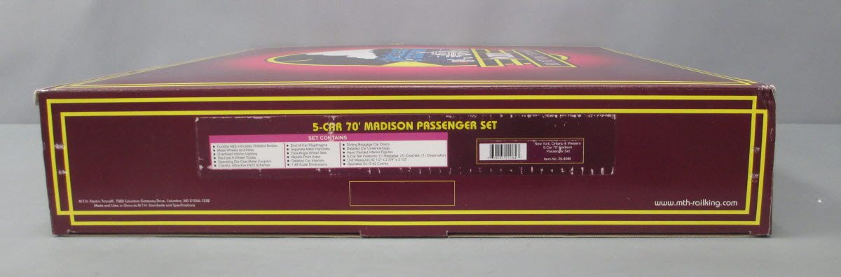 MTH 20-4080 O New York, Ontario & Western 70' Madison Passenger Set (Set of 5)