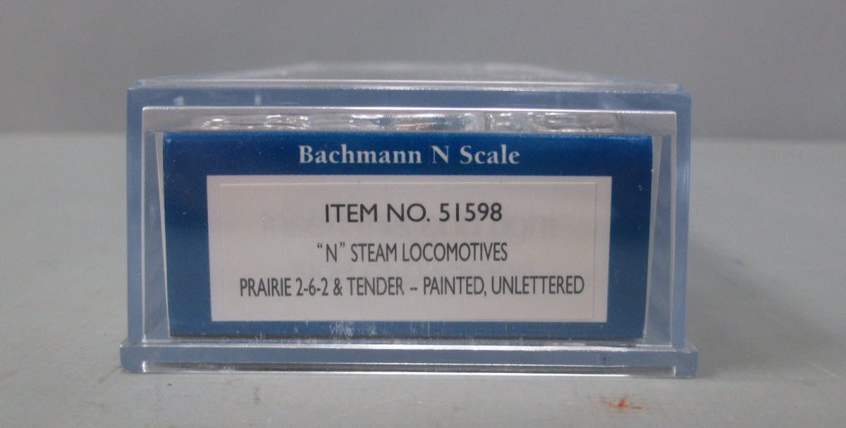 Bachmann 51598 N Painted & Unlettered 2-6-2 Prairie Steam Locomotive & Tender