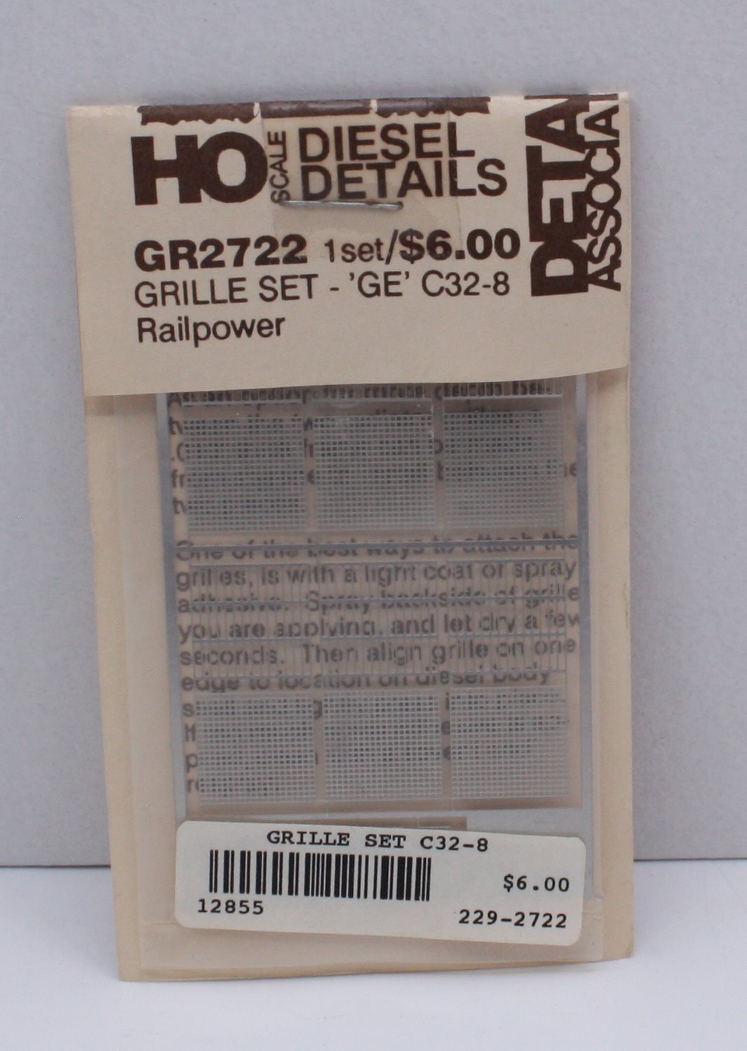 Detail Associates 2722 HO GE Air Grilles for C32-8/C44-9