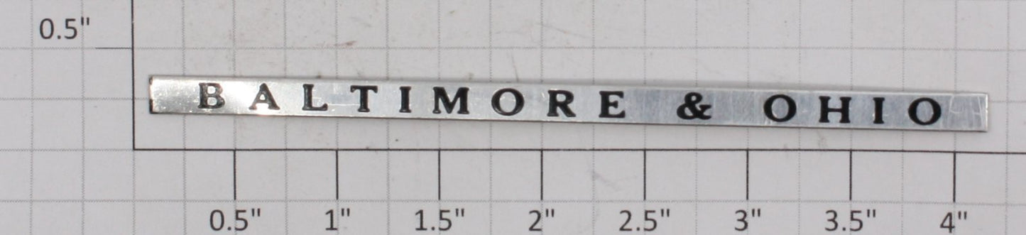 Williams 2500-100 Baltimore & Ohio Nameplate