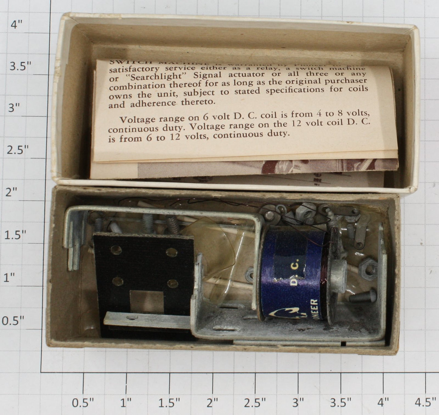 Pioneer 100X-1RB  6V DC Relay Switch Machine in Separate Sale Box