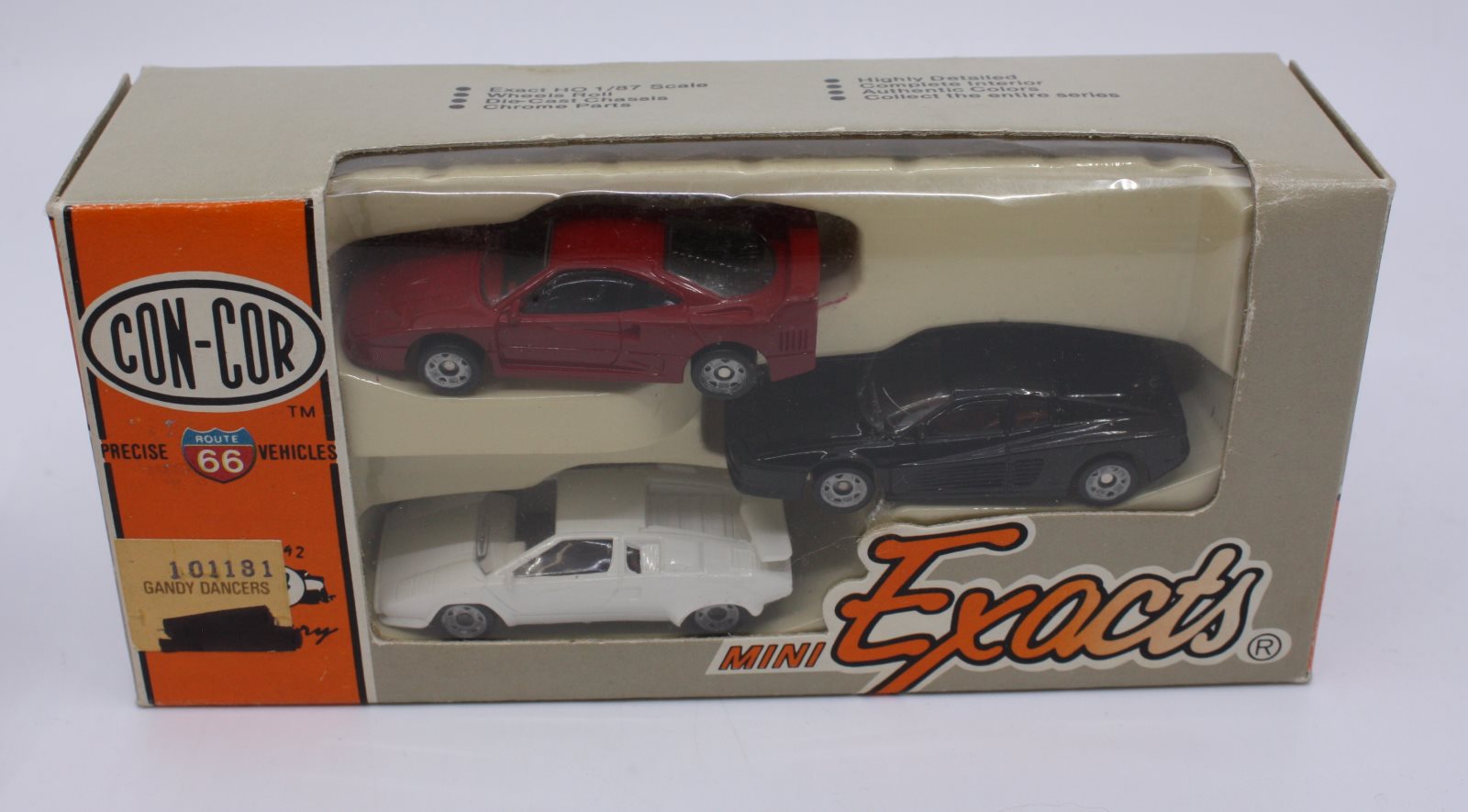Con-Cor 0004-004002HO Lamborghini Car Red/Black/White Set (Pack of 3)