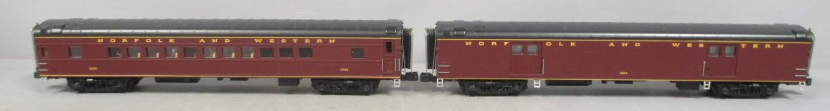 MTH 20-69145 O N&W 70’ Streamlined Baggage/Coach Passenger Car Set (Set of 2)