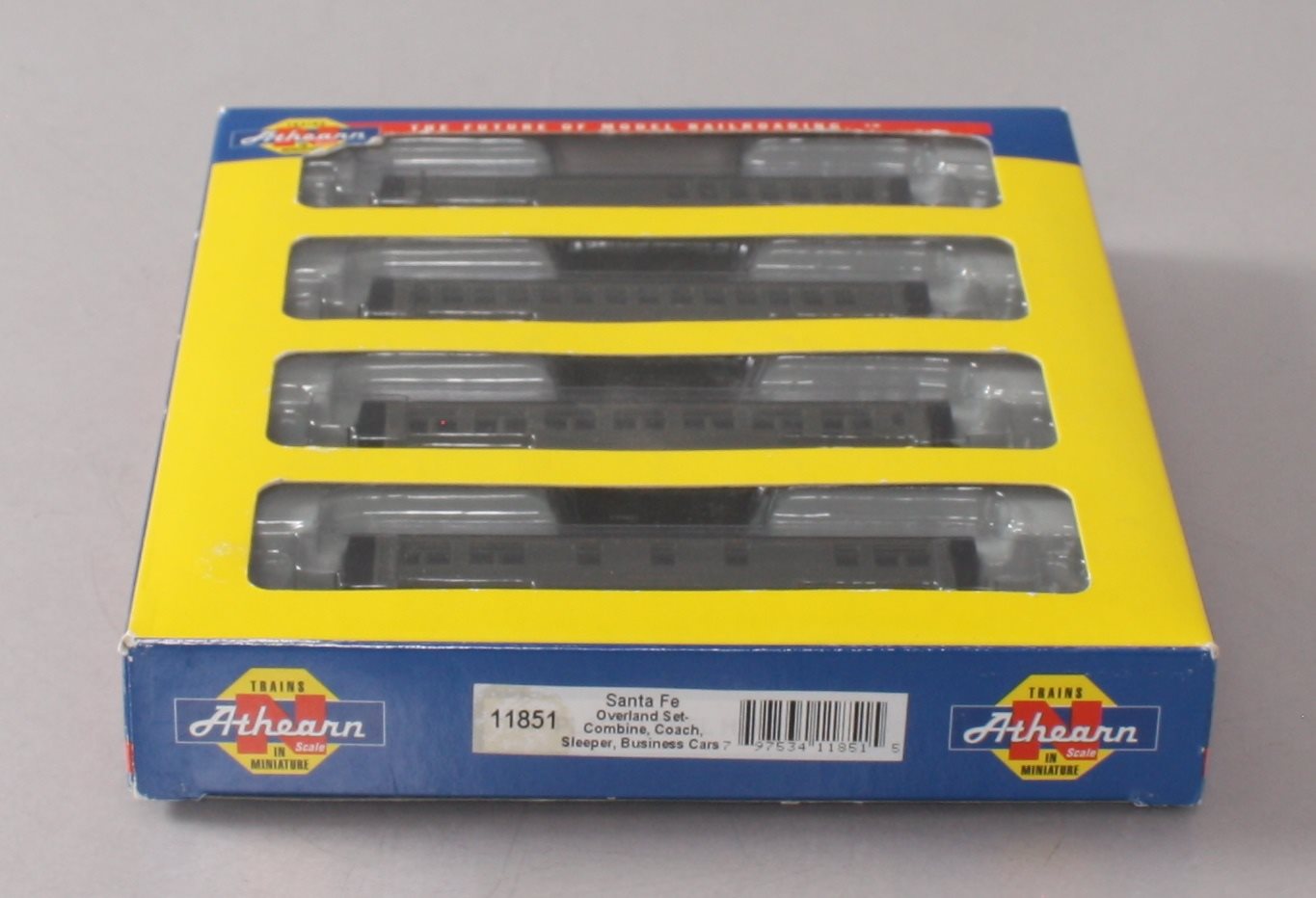 Athearn 11851 N Santa Fe 50' Overland Passenger Cars (Set of 4)