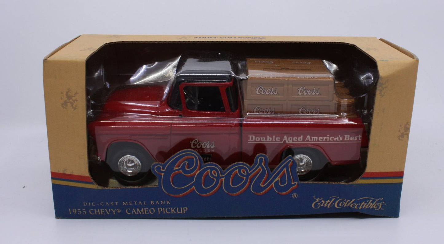 Ertl H858 1:25 Diecast 1955 Chevy Coors Golden Beer Cameo Pickup Bank