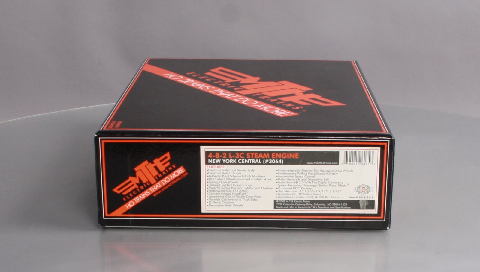 MTH 80-3125-1 HO New York Central 4-8-2 L-3C Mohawk Steam Engine #3064 w/PS3