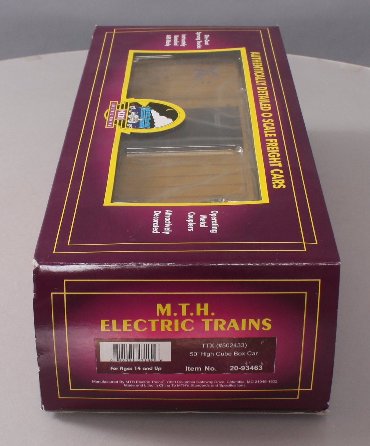 MTH 20-93463 O Gauge TTX 50' High Cube Box Car #502433