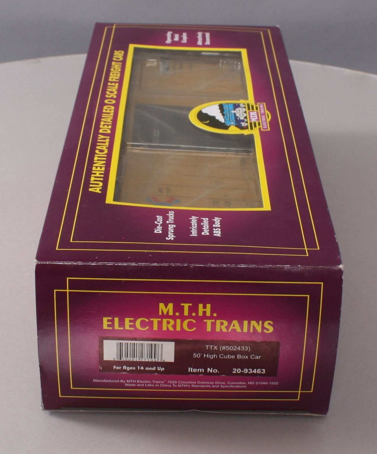 MTH 20-93463 O Gauge TTX 50' High Cube Box Car #502433