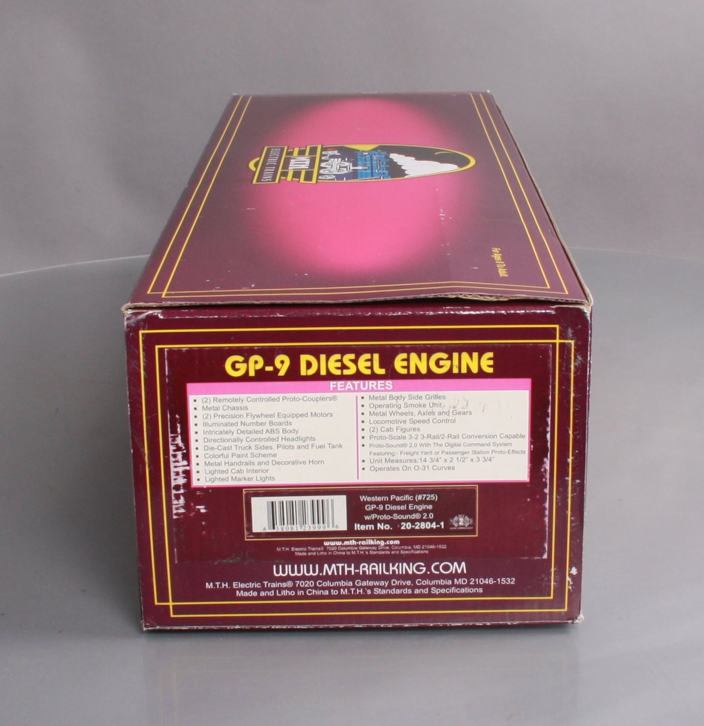 MTH 20-2804-1 Western Pacific GP-9 Diesel Engine w/Proto-Sound 2.0 #725