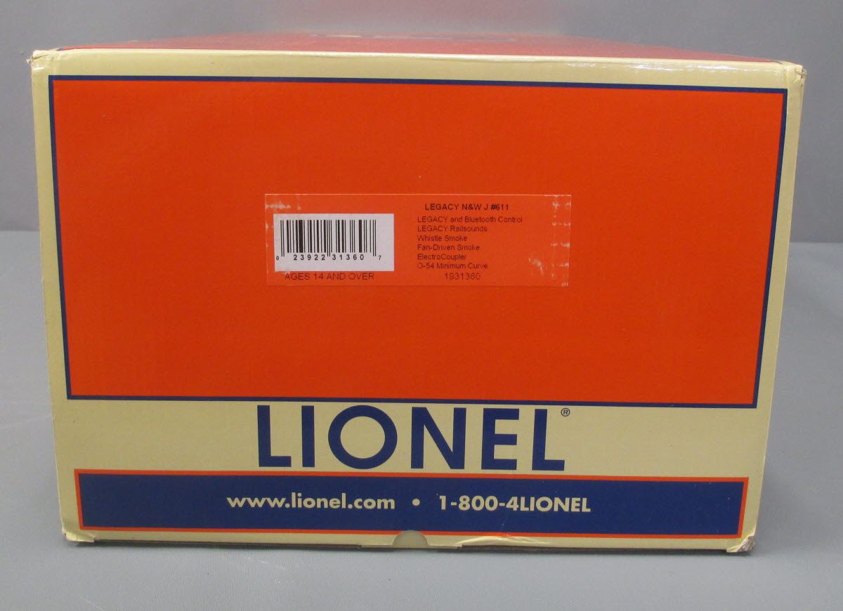 Lionel 1931360 N&W J Class 4-8-4 Steam Locomotive w/Legacy #611(BTO)