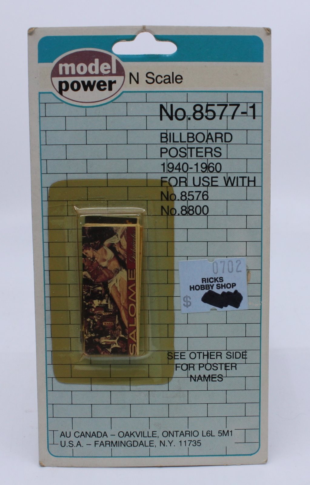 Model Power 8577-1 N Scale Billboard Posters 1940-1960