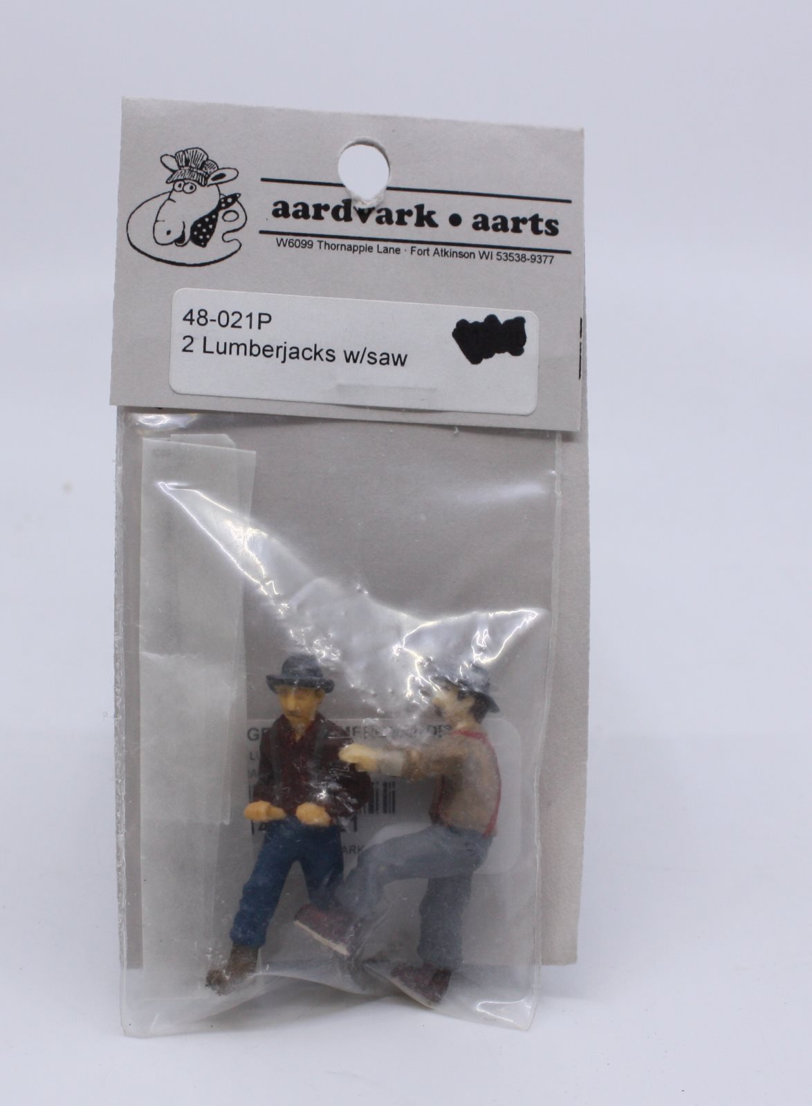 Aardvark Aarts 48-021 O Scale 2 Lumberjack Figures with Saw