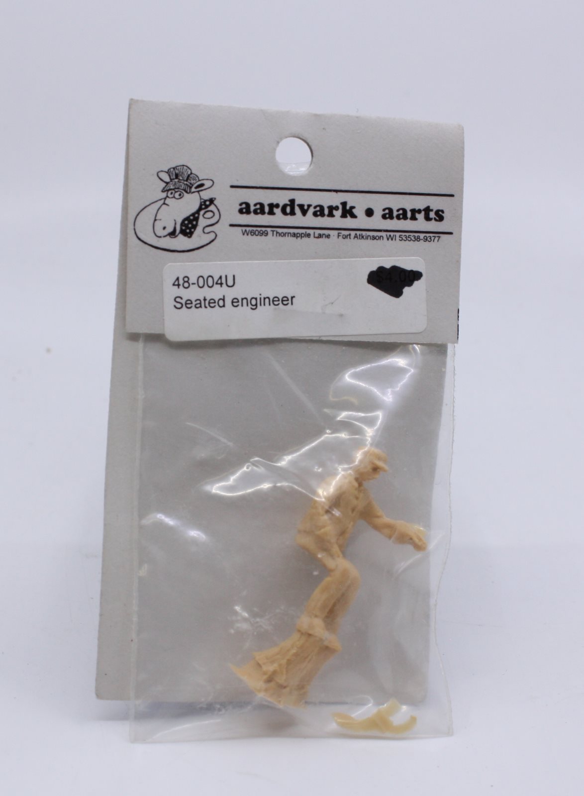 Aardvark Aarts 48-004U O Unpainted Seated Engineer Figure