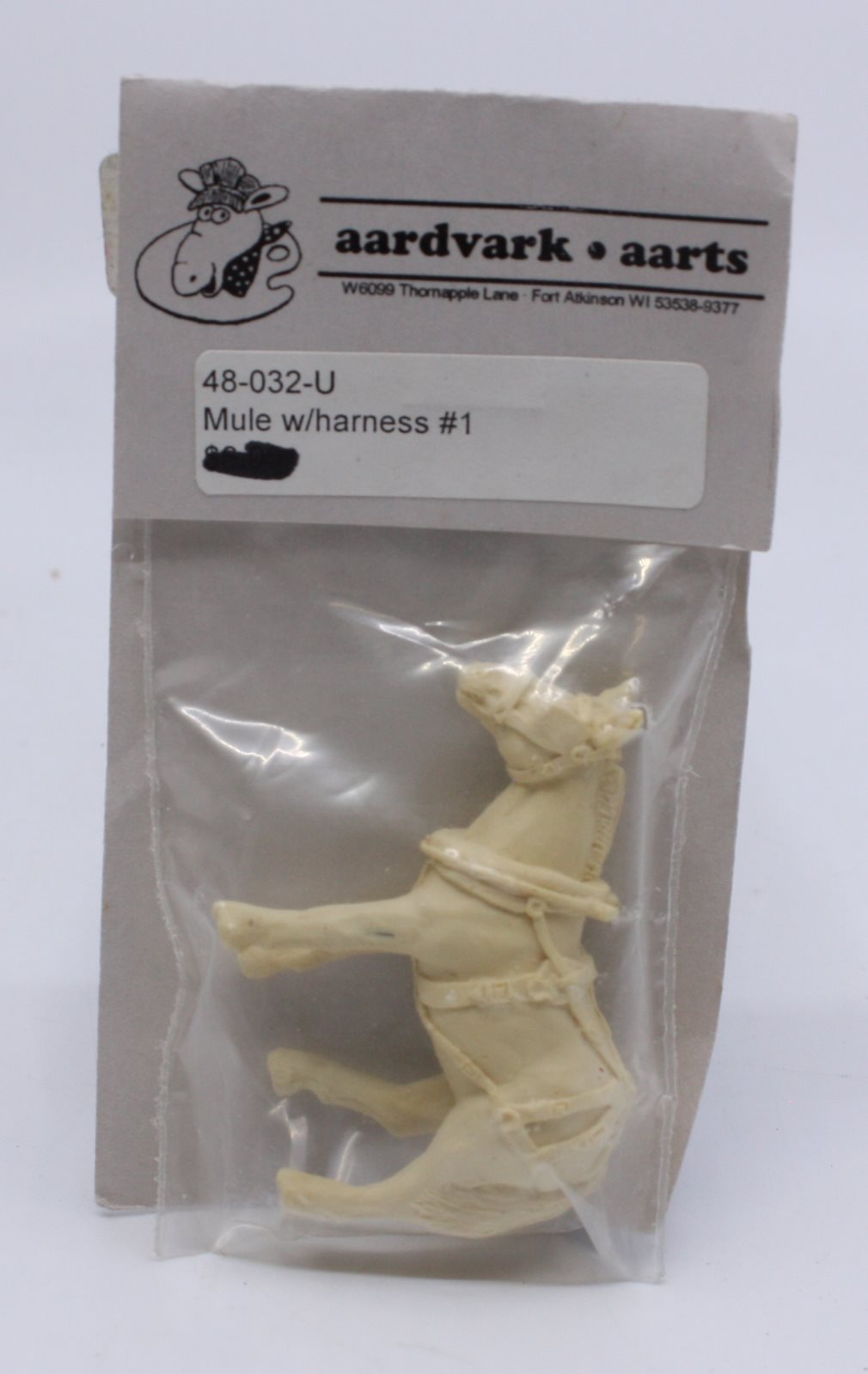 Aardvark Aarts 48-032U O Unpainted Mule with Harness #1