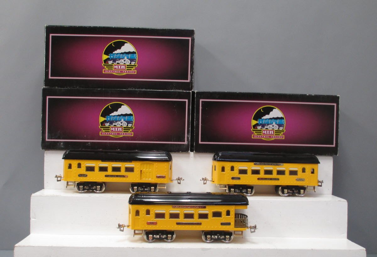 MTH 10-5085 Std. Gauge Yellow & Black Ives 180 Series Pass Car Set (Set of 3)