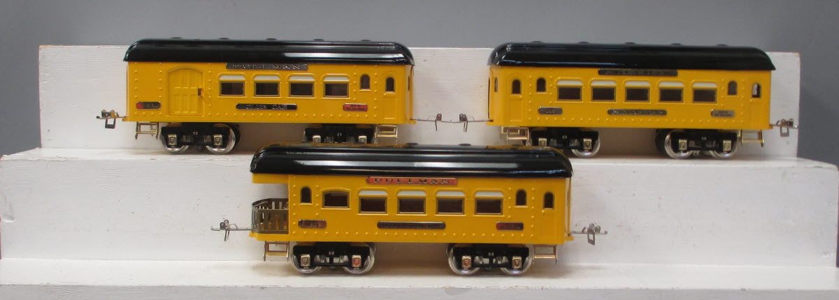 MTH 10-5085 Std. Gauge Yellow & Black Ives 180 Series Pass Car Set (Set of 3)