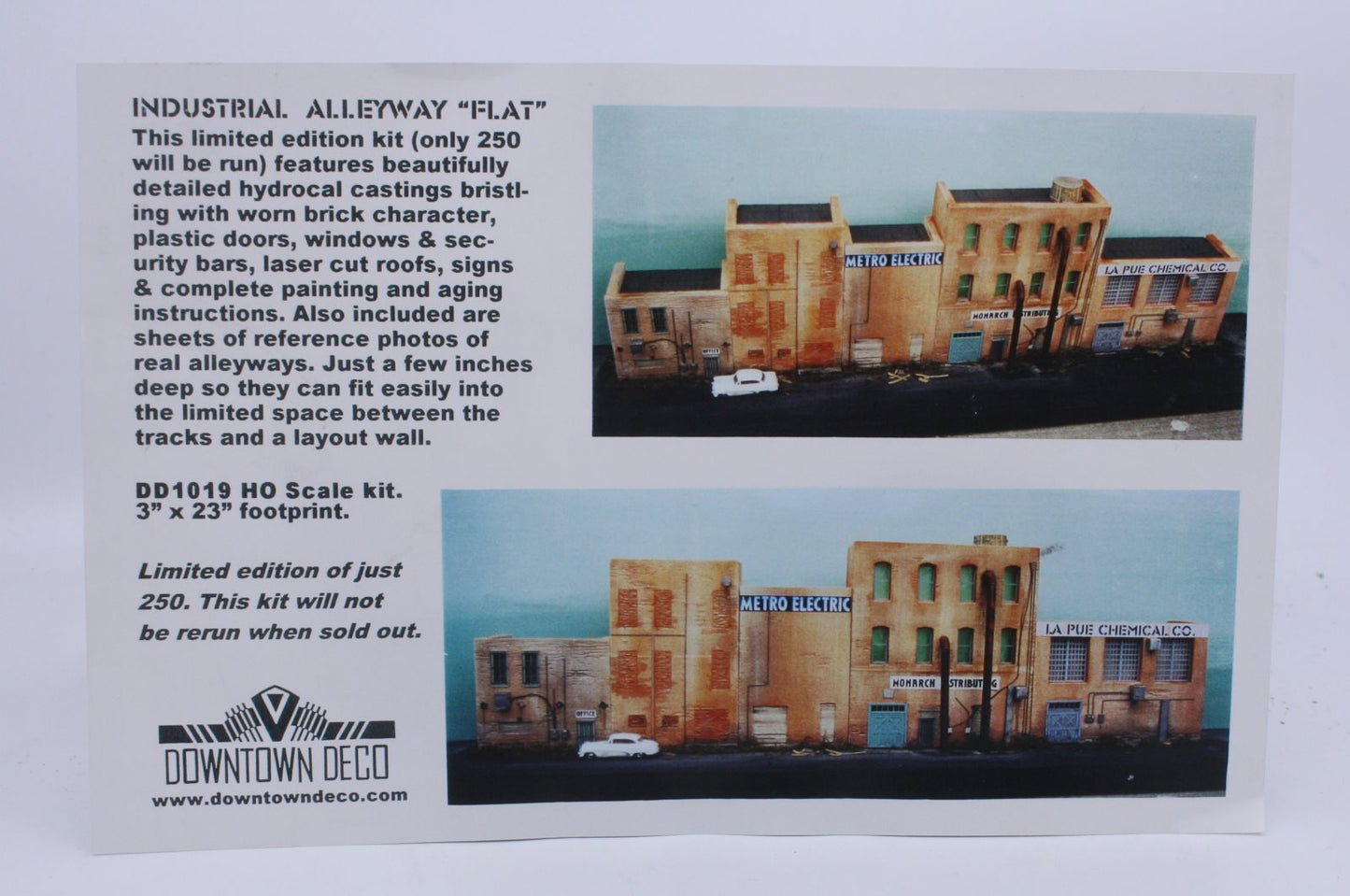 Downtown Deco 1019 HO Industrial Alleyway "Flat" Model Building Kit