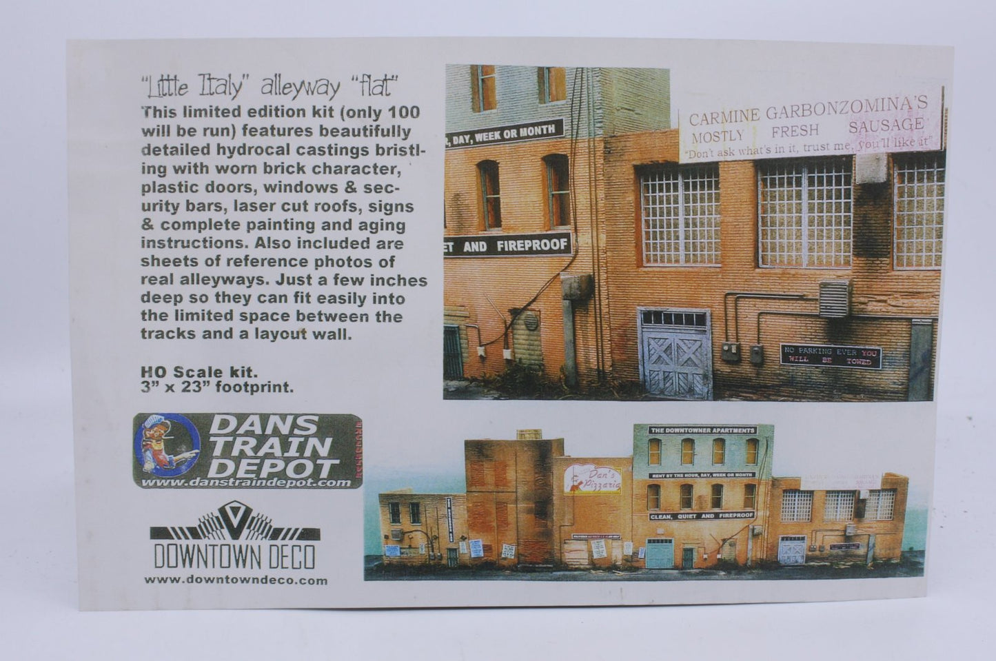 Downtown Deco HO "Little Italy" Alleyway "Flat" Model Building Kit
