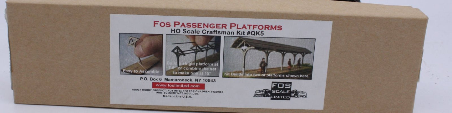 FOS Scale Limited QK5 HO Passenger Platforms Craftsman Kit