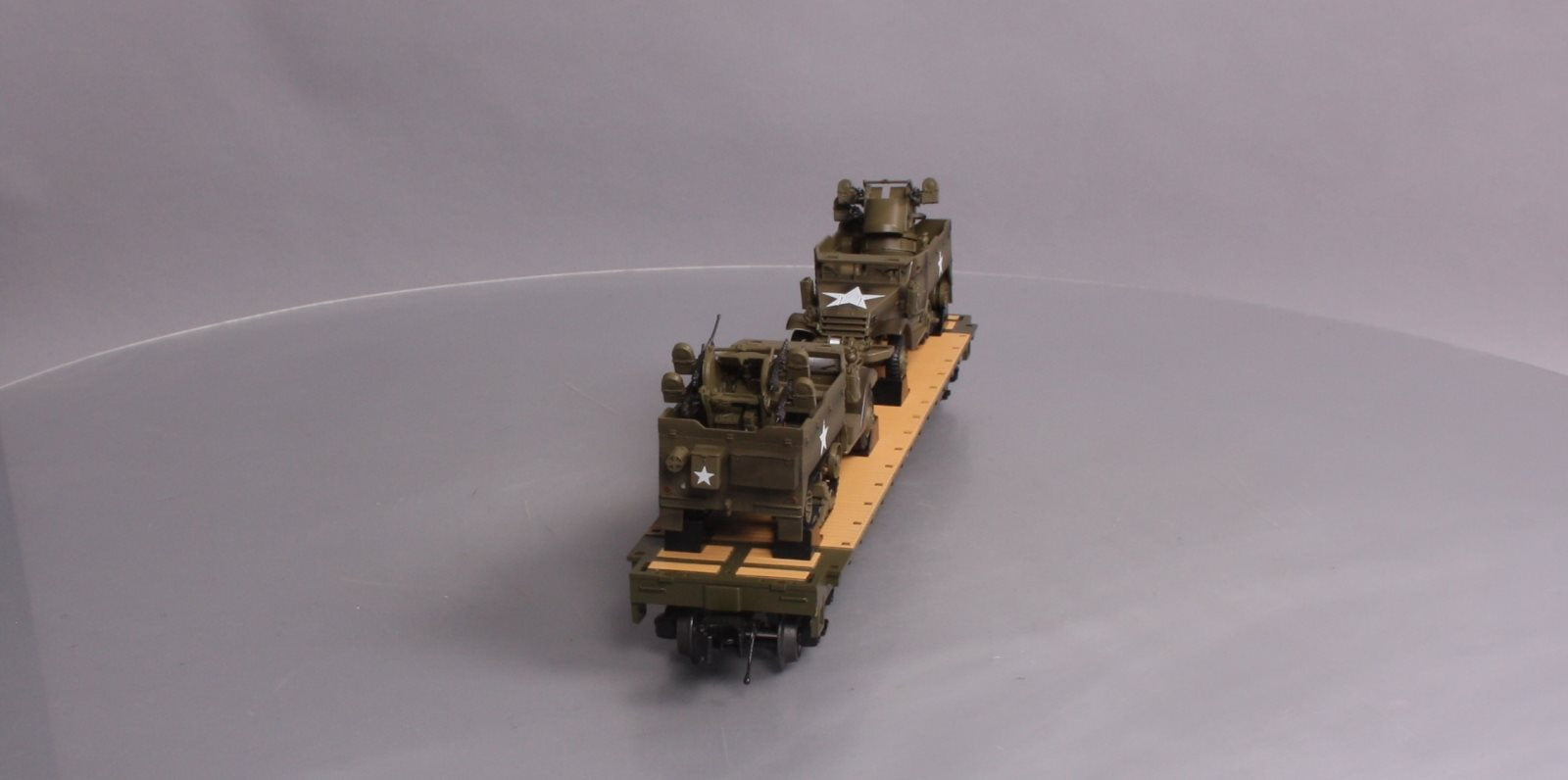 MTH 20-95327 O US Army Flatcar w/Half-Track M16 Scout Car #609255