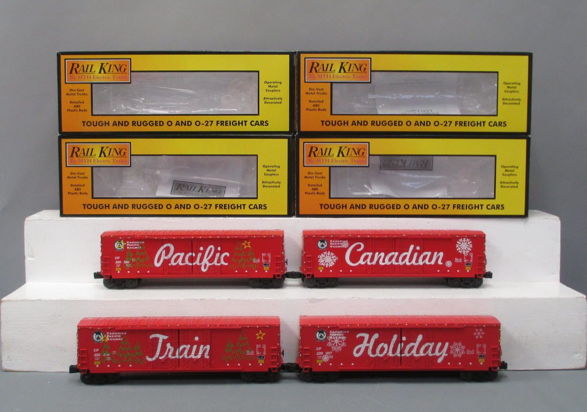 MTH 30-7087 O Candian Pacific Christmas 50' Boxcar w/ LED Lights (Set of 4)
