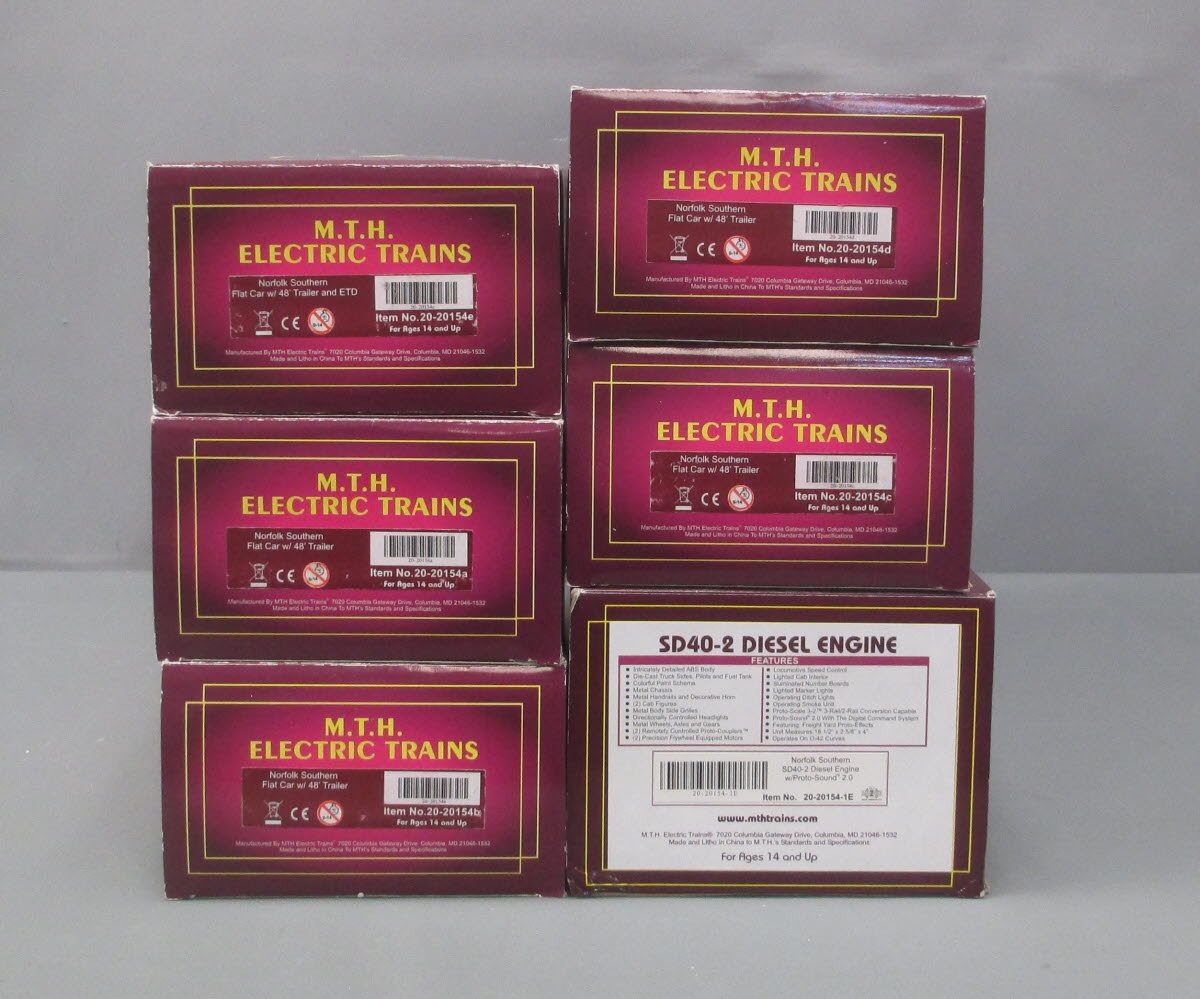 MTH 20-20154-1 Norfolk Southern SD40-2 O Gauge Diesel Freight Train Set w/PS 2.0