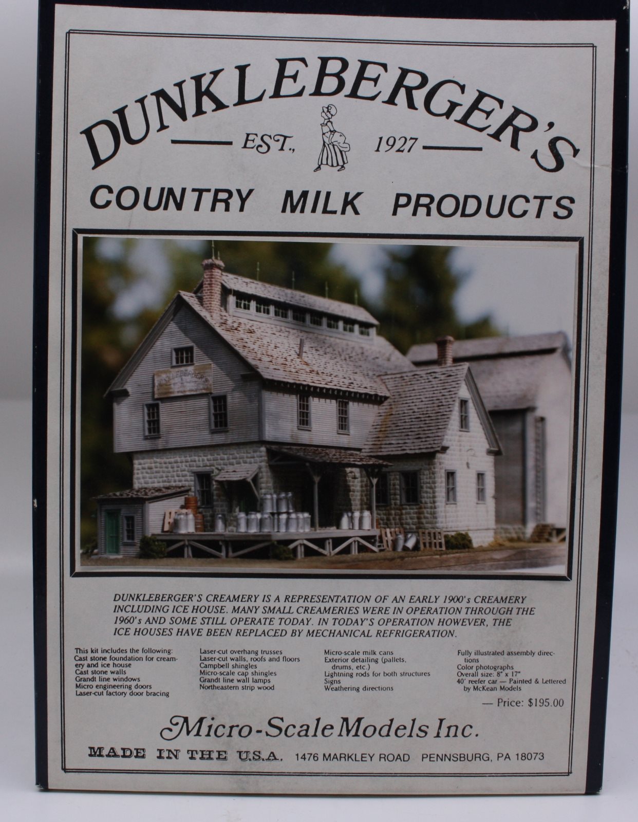 Micro-Scale Models 130 HO Dunkleberger Country Milk Products Model Building Kit