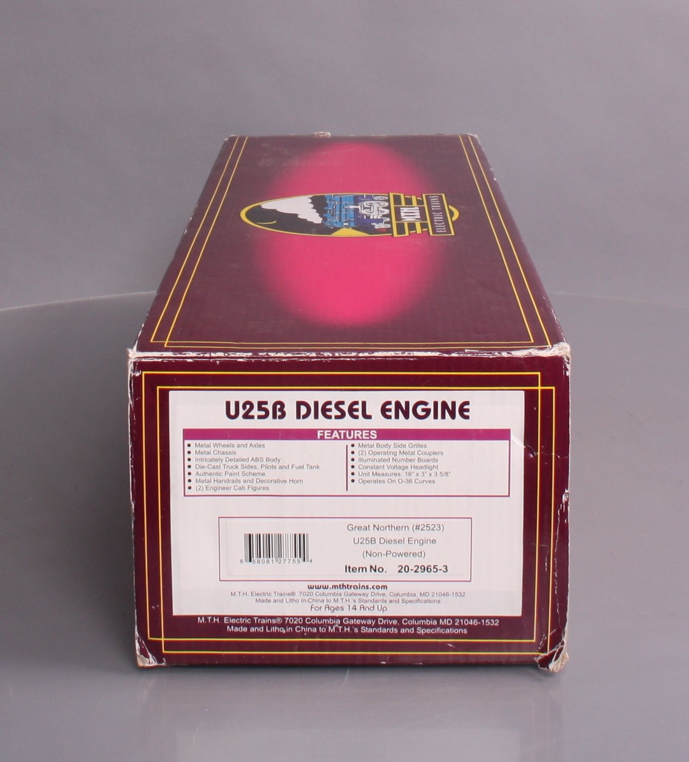 MTH 20-2965-3 O Great Northern U25B Non-Powered Diesel Engine #2523