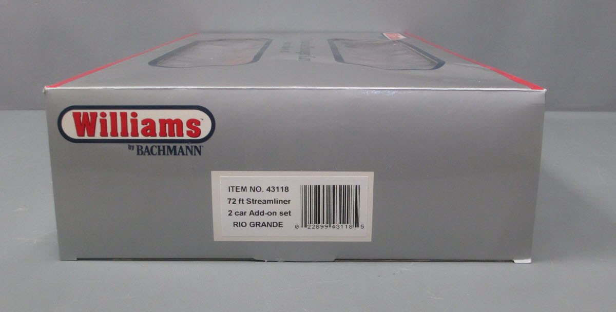 Williams 43118 D&RGW 72 Ft. Streamline Passenger 2-Pack