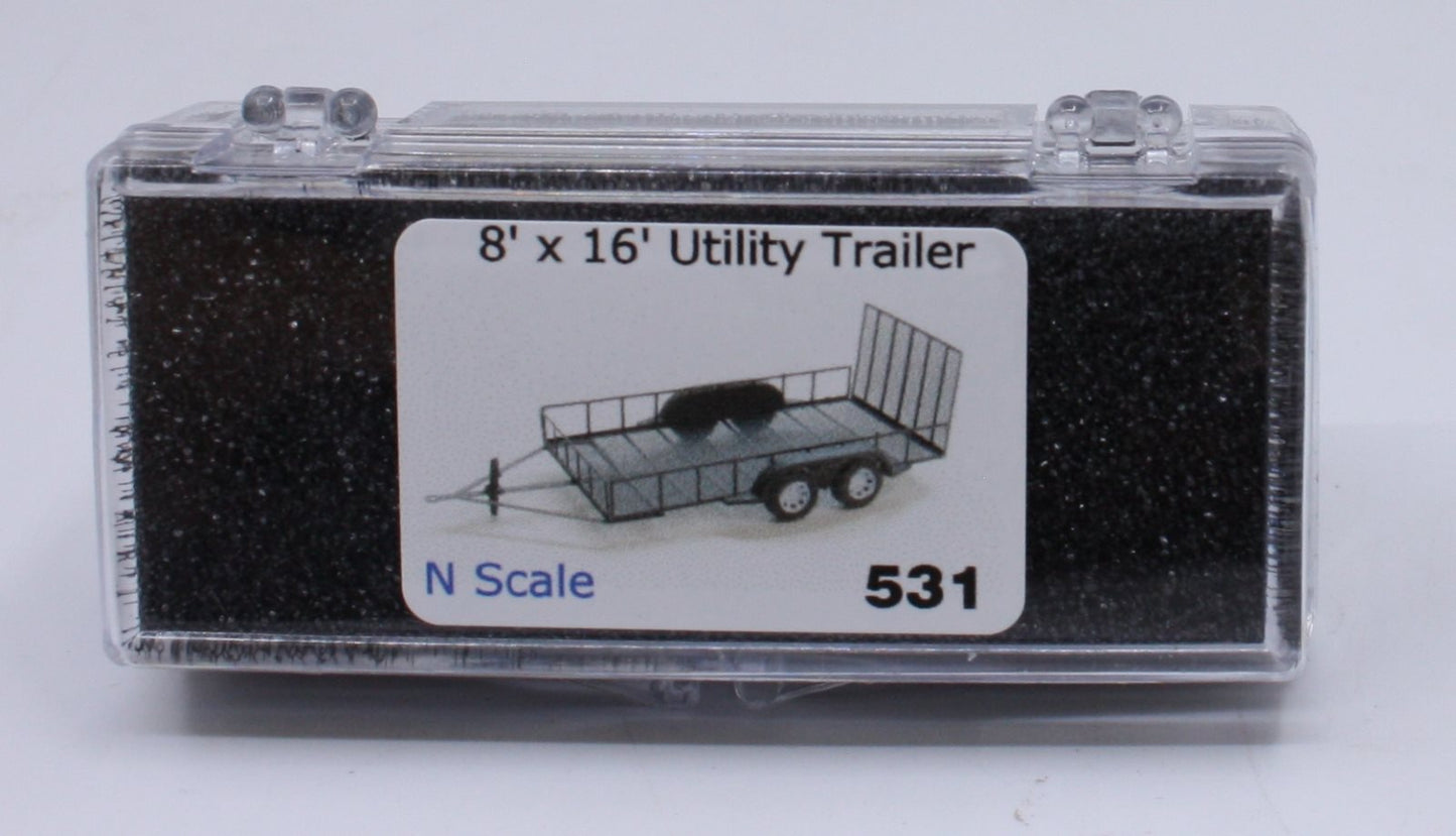 Showcase Miniatures 531 N Scale 8' X 16' Utility Trailer Kit