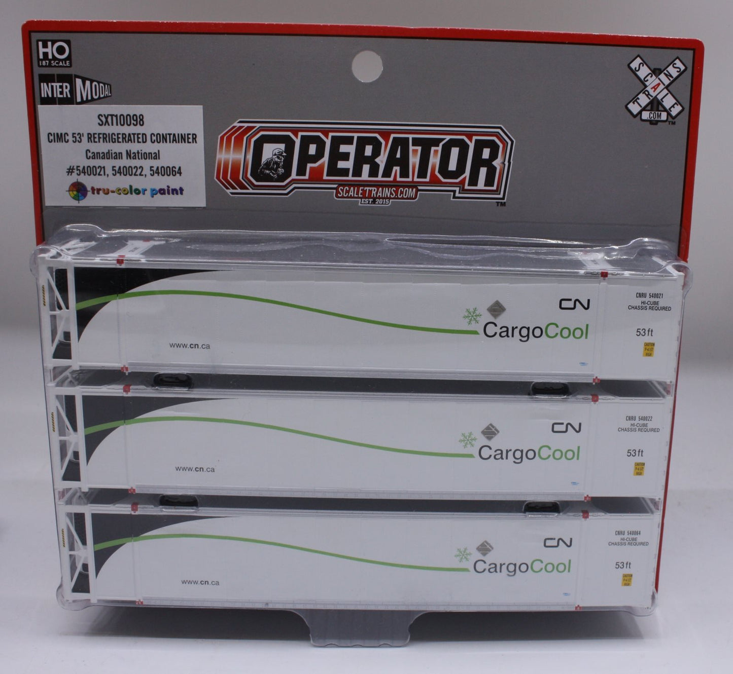 Scale Trains SXT10098 HO Canadian National CIMC Refrigerated Containers