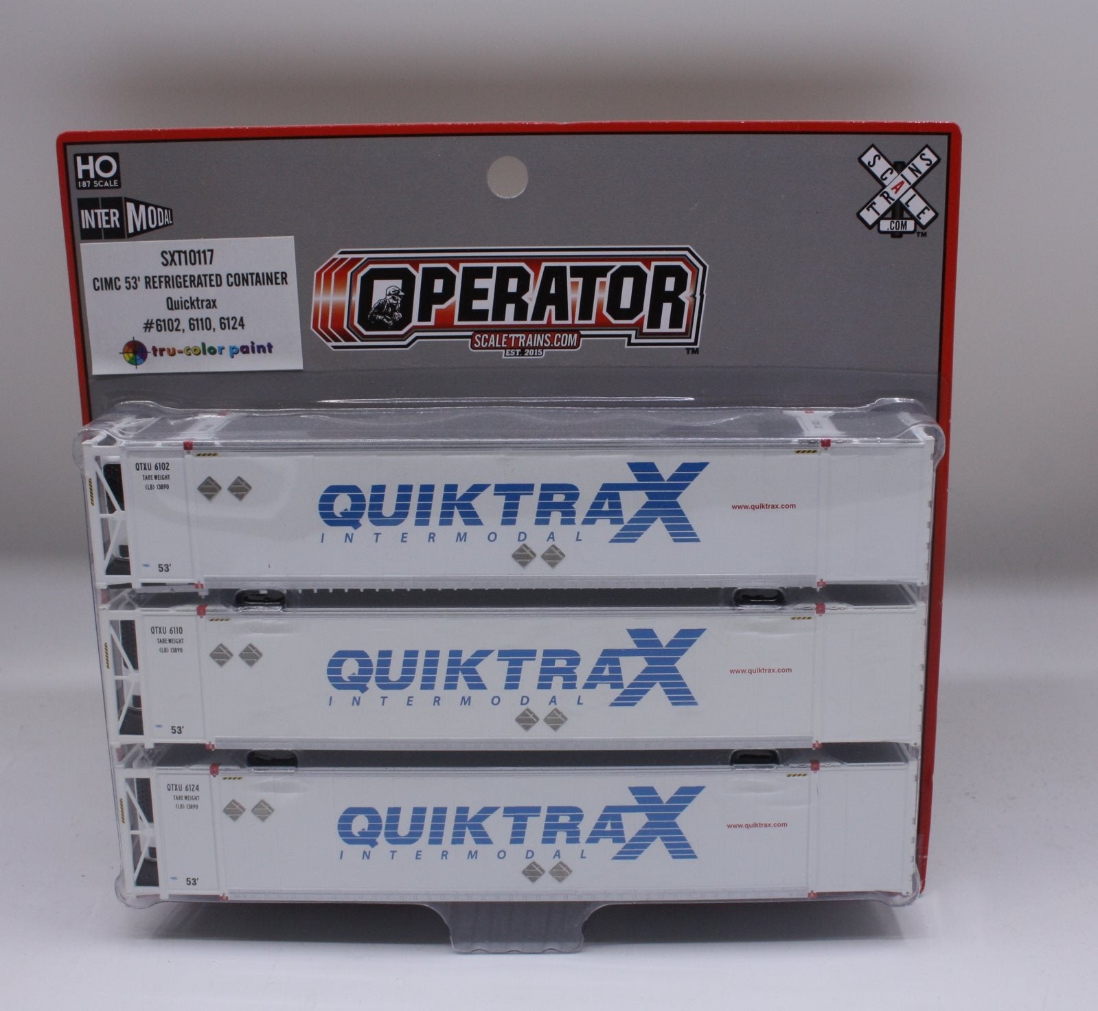 Scale Trains SXT10117 HO Quiktrax 53'''' CIMC Reefer Container #1 (Set of 3)