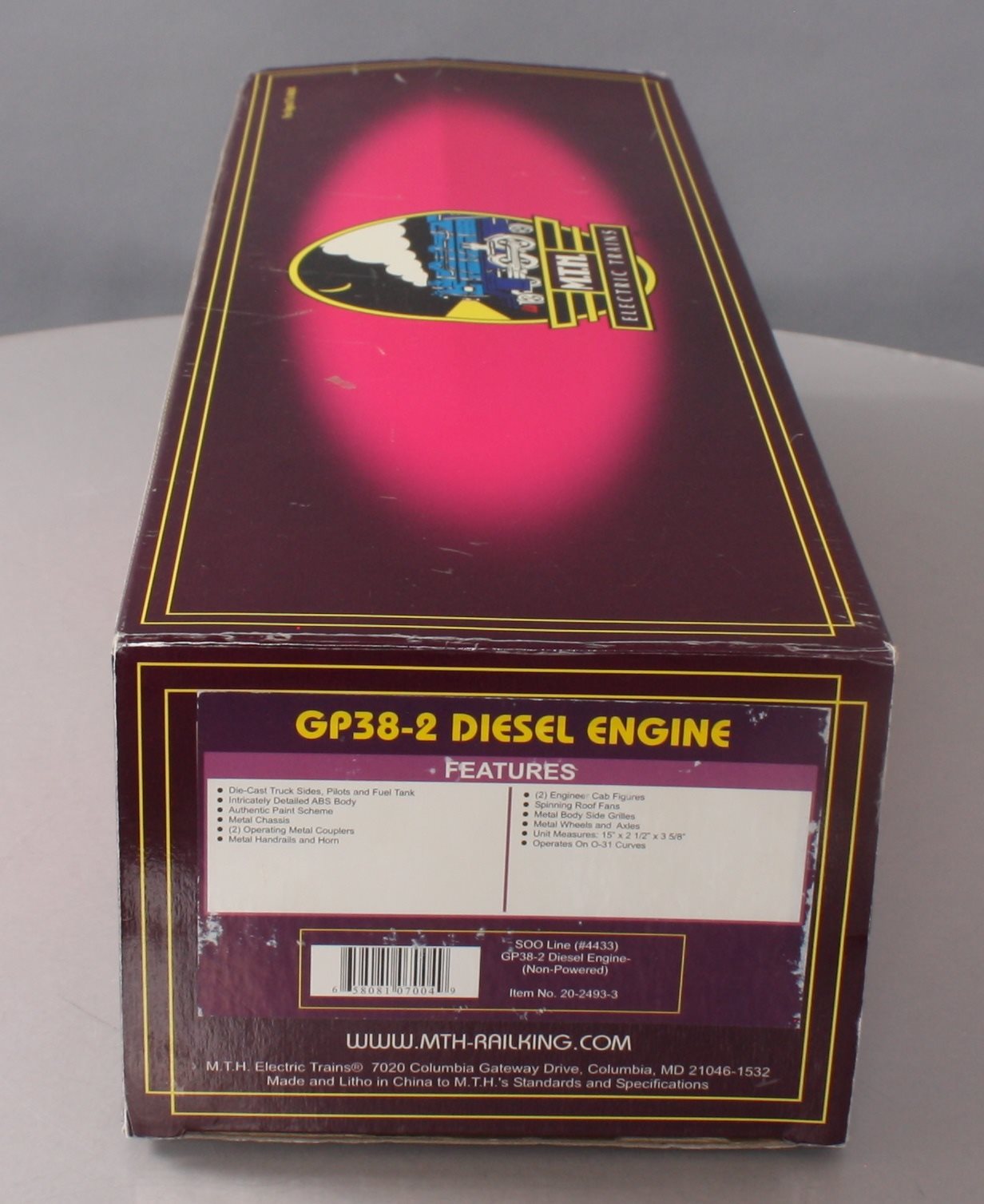 MTH 20-2493-3 SOO Line GP38-2 Non-Powered Diesel Engine #4433